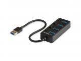 Флашка ( флаш памет ) StarTech 4 Port USB 3.0 Hub - USB-A to 4x USB 3.0 Type-A with Individual On/Off Port Switches