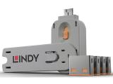 Описание и цена на Lindy USB-A Port Blockers - Pack of 4 Blockers, Orange