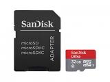 Флашка ( флаш памет ) SanDisk Ultra microSDHC A1 Class 10 UHS-I + SD Adapter 