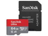 Описание и цена на Memory Card SanDisk 64GB Ultra microSDXC + SD Adapter 140MB/s A1 Class 10 UHS-I