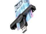 Нов модел кард рийдър Axagon Foldable USB-A Smart/ID card reader CRE-SMPA