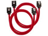 Твърд диск  Corsair Premium Sleeved SATA 6Gbps 60cm Cable — Red SATA кабел
