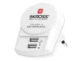 Описание и цена на зарядни устройства Skross Euro USB Charger 1.302421, 2 x USB-A, 2.4A