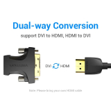 Vention Vention Адаптер Adapter DVI M / HDMI F Gold plated - AILB0 AILB0 NEW снимка №2 Vention Vention Адаптер Adapter DVI M / HDMI F Gold plated - AILB0 AILB0 NEW снимка №2