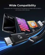 Orico Orico кабел Cable Thunderbolt 5 / USB4 - USB-C 80Gbps PD240W 1m Black - TBZ5-10-BK TBZ5-10-BK-BP NEW снимка №4