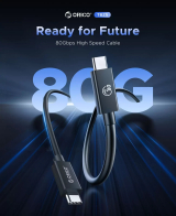 Orico Orico кабел Cable Thunderbolt 5 / USB4 - USB-C 80Gbps PD240W 1m Black - TBZ5-10-BK TBZ5-10-BK-BP NEW снимка №5