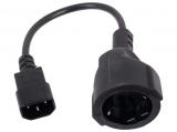VCom Cable Power Ext IEC 320 C14 / SCHUKO F 0.2m 16A Black снимка №2 VCom Cable Power Ext IEC 320 C14 / SCHUKO F 0.2m 16A Black снимка №2