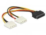 Описание и цена на DeLock SATA to 2x Molex cable 20cm, DELOCK-65159