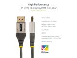StarTech 3ft (1m) VESA Certified DisplayPort 1.4 Cable - 8K 60Hz HDR10 - Ultra HD 4K 120Hz Video - DP 1.4 Cable / Cord - For Monitors/Displays - DisplayPort to DisplayPort Cable - M/M снимка №3 StarTech 3ft (1m) VESA Certified DisplayPort 1.4 Cable - 8K 60Hz HDR10 - Ultra HD 4K 120Hz Video - DP 1.4 Cable / Cord - For Monitors/Displays - DisplayPort to DisplayPort Cable - M/M снимка №3