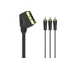Описание и цена на HAMA Scart (M) to 3x RCA (M) Video/Stereo Cable 1.5m, HAMA-205156