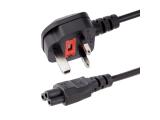  кабели: StarTech 2m UK Laptop Power Cable, BS 1363 to C5 (Clover Leaf), 2.5A 250V, 18AWG, UK Laptop Replacement Cord