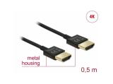 DeLock Cable High Speed HDMI with Ethernet 3D 4K 0.5 m Slim High Quality снимка №2