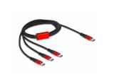 Описание и цена на DeLock Кабел за зареждане 3 в 1, USB-C - 3 x USB-C, 1м, Черен/Червен