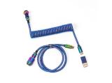 Описание и цена на Keychron Premium Coiled Cable USB-C Keyboard Cable, Rainbow Blue