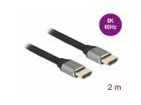 DeLock Ultra High Speed, HDMI мъжко - HDMI мъжко, 48 Gbit/s, 8K 60 Hz, 2 м снимка №2