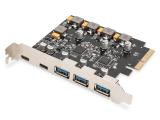 адаптери: Digitus PCIe card 2x USB-C + 3x USB A, DS-30222 адаптери: Digitus PCIe card 2x USB-C + 3x USB A, DS-30222