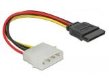 Описание и цена на DeLock Molex 4 pin to SATA 15 pin Cable, 12 cm