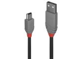 Описание и цена на Lindy USB 2.0 Type A to Mini-B Cable, Anthra Line