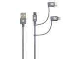 Описание и цена на SKROSS 3 in 1 USB-A to USB-C / Lightning / Micro USB Cable 1.2m, Metal Braiding