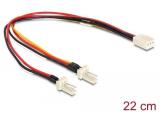 Описание и цена на DeLock 3 pin (F) Molex to 2x 3 pin (M) Molex power cable 22 cm