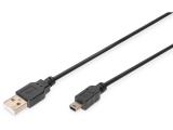 Описание и цена на Digitus USB-A to Mini USB-B Cable 1m AK-300130-010-S