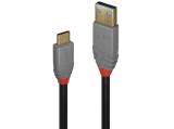 Описание и цена на Lindy USB 3.2 Type A to C Cable 0.5m, 10Gbps, 5A, PD, Anthra Line