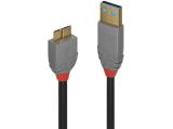 Описание и цена на Lindy USB 3.2 Type A to Micro-B Cable 0.5m, Anthra Line
