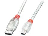 Описание и цена на Lindy USB 2.0 Type A to Mini-B Cable 5m, transparent