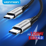 Vention USB 2.0 Type-C to Type-C 1m TAEHF - Black снимка №3 Vention USB 2.0 Type-C to Type-C 1m TAEHF - Black снимка №3
