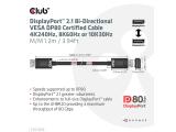 Club3D DisplayPort 2.1 VESA DP 80 Certified Cable 4K240Hz, 8K60Hz or 10K60Hz M/M 1.2m снимка №6