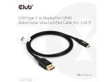 Club3D USB-C to DisplayPort DP 80 Bidirectional Vesa Certified Cable 1m снимка №2