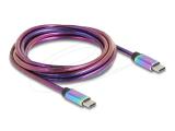DeLock USB 2.0 Type-C Male to Male Cable with Metal Jacket PD 60W 2m - Iridescent снимка №2 DeLock USB 2.0 Type-C Male to Male Cable with Metal Jacket PD 60W 2m - Iridescent снимка №2