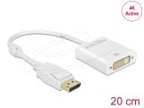 Описание и цена на DeLock DisplayPort 1.2 Male to DVI Female 4K Active Adapter - White