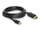DeLock Mini DisplayPort 1.2 Male to DisplayPort Male Cable 4K 60 Hz 5m - Black снимка №2