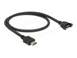 DeLock HDMI-A Male to HDMI-A Female Panel-Mount Cable 4K 30 Hz 0.5 m - Black снимка №2