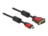 Описание и цена на DeLock Bidirectional Cable HDMI Male to DVI-D 24+1 Male 5 m - Black/Red