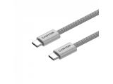 Canyon cable OnWire 60MG C-C 60W Magnet Braided 1m Light Grey USB-C M/M снимка №3