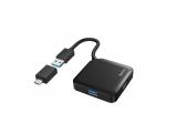 Описание и цена на USB Hub Hama    USB хъб USB-А 4-портов, USB 3.2 Gen 1, 5 Gbit/s, USB-C адаптер
