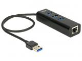 Описание и цена на USB Hub DeLock USB 3.0 Hub 3 Port + 1 Port Gigabit LAN 10/100/1000 Mbps