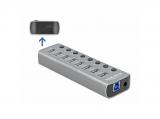 DeLock USB 3.2 Gen 1 Hub with 7 Ports + 1 Fast Charging Port + 1 USB-C PD 3.0 Port with Switch and Illumination    снимка №2
