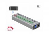 DeLock USB 3.2 Gen 1 Hub with 7 Ports + 1 Fast Charging Port + 1 USB-C PD 3.0 Port with Switch and Illumination    снимка №3