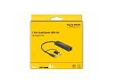 DeLock 3 Port USB 3.2 Gen 1 Hub + Gigabit LAN with USB Type-C or USB Type-A connector  снимка №2