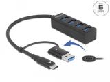 Описание и цена на USB Hub DeLock 4 Port USB 3.2 Gen 1 Hub with USB Type-C or USB Type-A connector