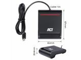 ACT External USB-C SmartCard eID Card Reader, black ID card снимка №3