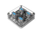 Описание и цена на USB Hub Orico USB3.0 HUB 4 port transparent, 1m cable - MH4U-U3-10-CR