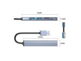 Orico USB3.0/2.0 HUB 3 port + card reader, Aluminum снимка №2 Orico USB3.0/2.0 HUB 3 port + card reader, Aluminum снимка №2