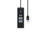 Orico HUB USB3.0 3 port - 2 x USB3.0, 1 x Type C, Black снимка №2 Orico HUB USB3.0 3 port - 2 x USB3.0, 1 x Type C, Black снимка №2