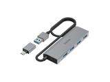 Flash ( флаш памет ) HAMA USB Hub, 4 Ports, USB 3.2 Gen 1, 5 Gbit/s, incl. USB-C Adapter and PSU Флашка ( флаш памет ) HAMA USB Hub, 4 Ports, USB 3.2 Gen 1, 5 Gbit/s, incl. USB-C Adapter and PSU
