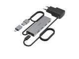 HAMA USB Hub, 4 Ports, USB 3.2 Gen 1, 5 Gbit/s, incl. USB-C Adapter and PSU снимка №3 HAMA USB Hub, 4 Ports, USB 3.2 Gen 1, 5 Gbit/s, incl. USB-C Adapter and PSU снимка №3