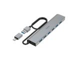 Описание и цена на USB Hub HAMA  USB Hub, 7 Ports, USB 3.2 Gen 1, 5 Gbit/s, incl. USB-C Adapter and PSU